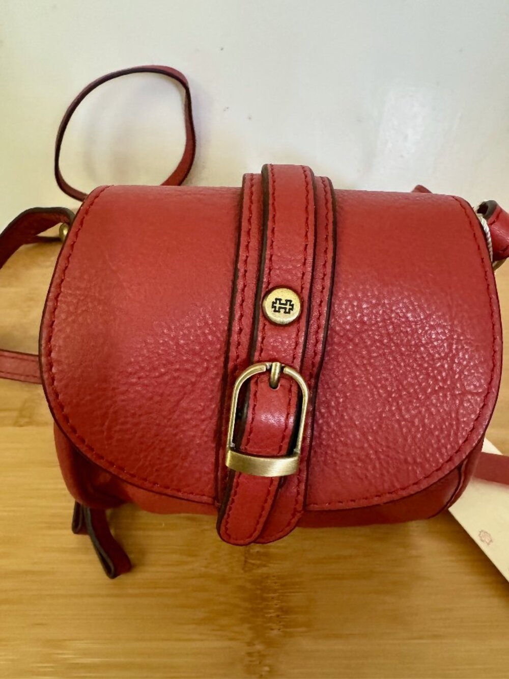 Japan Hiroshima Brand Leather Crossbody Bag Extra Small Red